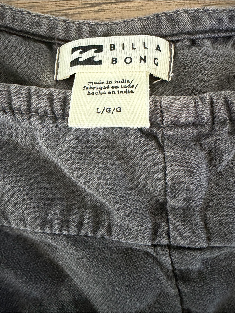 BILLABONG Wild Pursuit Womens Romper Off Black Short Charcoal Denim Overalls L - Picture 7 of 14